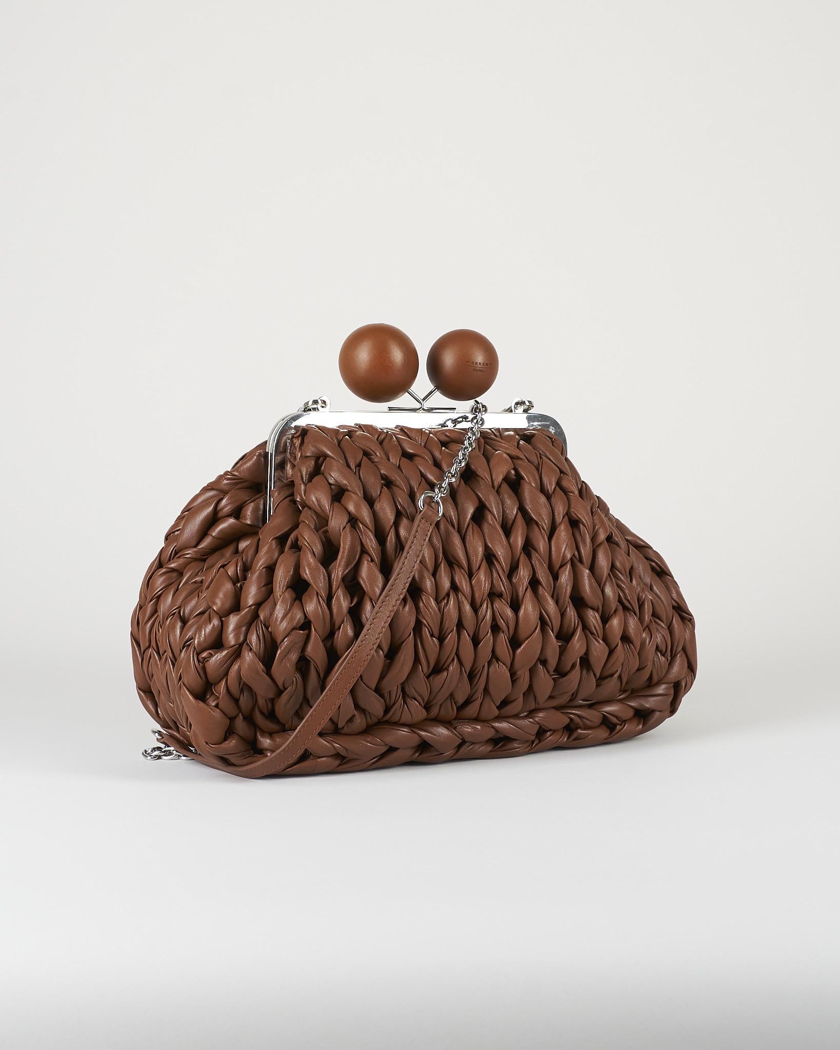 Borsa Pasticcino Bag Cuoio medium in nappa tricot WKALIBERO 3 MAX MARA WEEKEND 