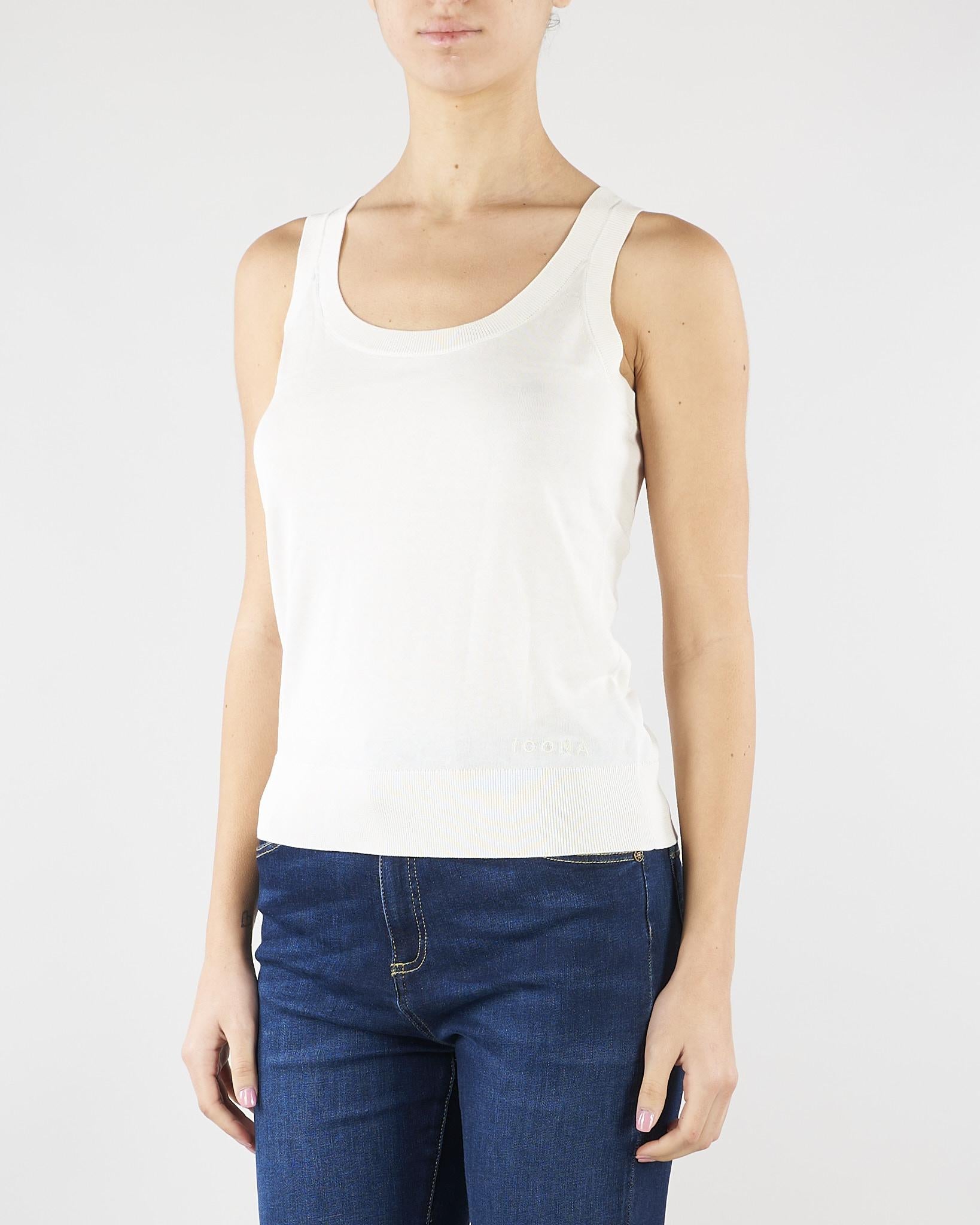 Top Panna in misto cotone e seta SP5NT001 1041 ICONA 