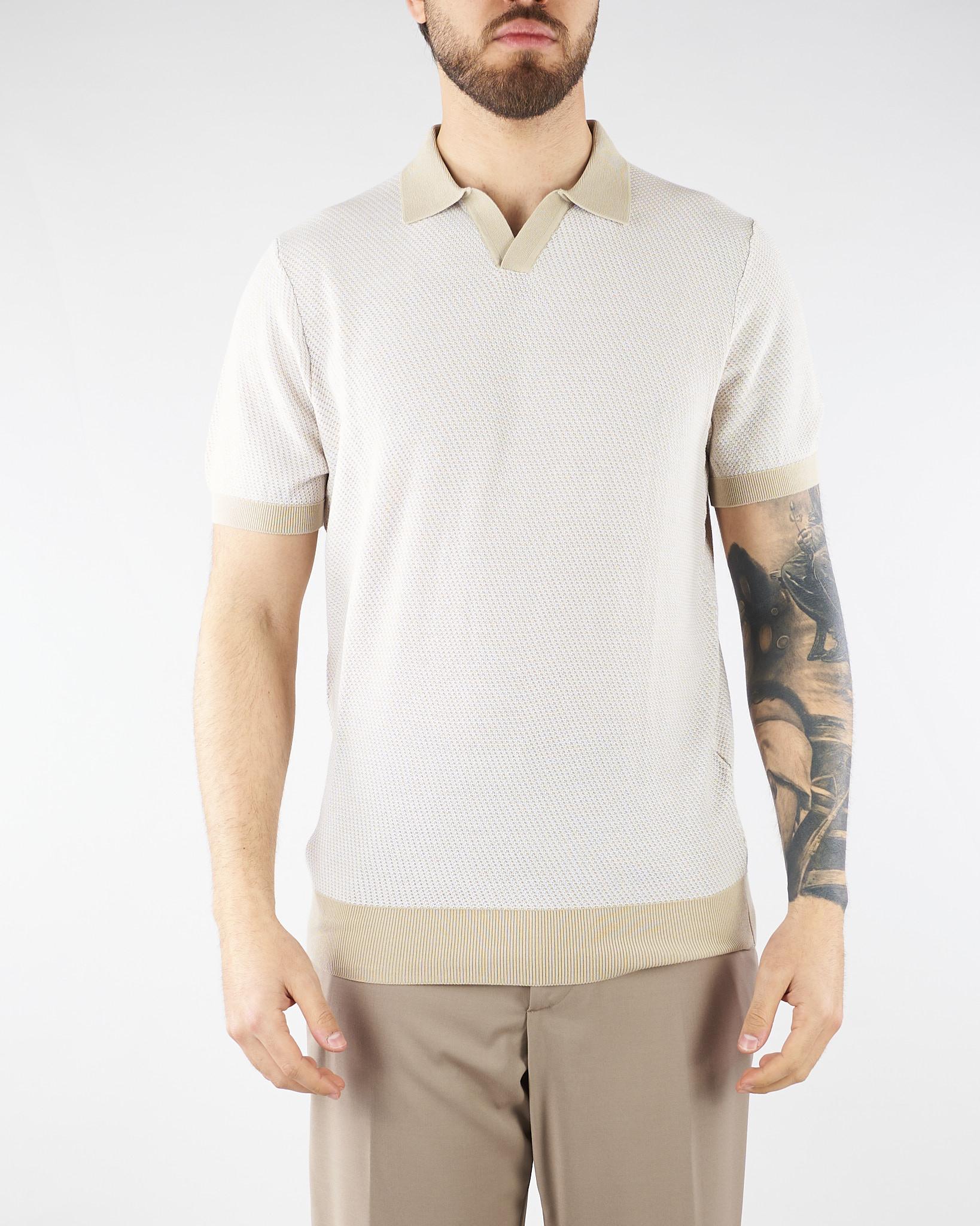 Maglia polo jacquard Sabbia DK17028 30 DIKTAT 