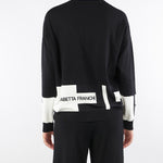 Maglia Nero-Milk in viscosa con bande lucide MK01S56E2 EF3 ELISABETTA FRANCHI 