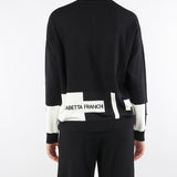 Maglia Nero-Milk in viscosa con bande lucide MK01S56E2 EF3 ELISABETTA FRANCHI 