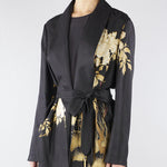 Giacca Nero in seta stampata MSETUNICA 3 MAX MARA STUDIO 