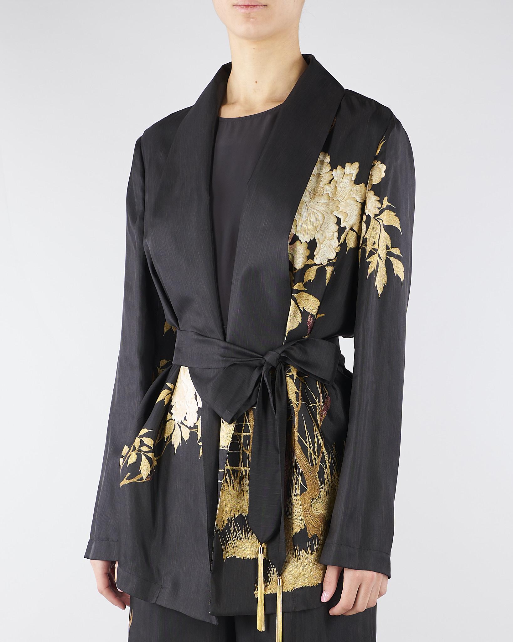 Giacca Nero in seta stampata MSETUNICA 3 MAX MARA STUDIO 