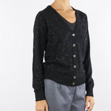 Cardigan Nero in lana con cristalli MK26B56E2 188 ELISABETTA FRANCHI 