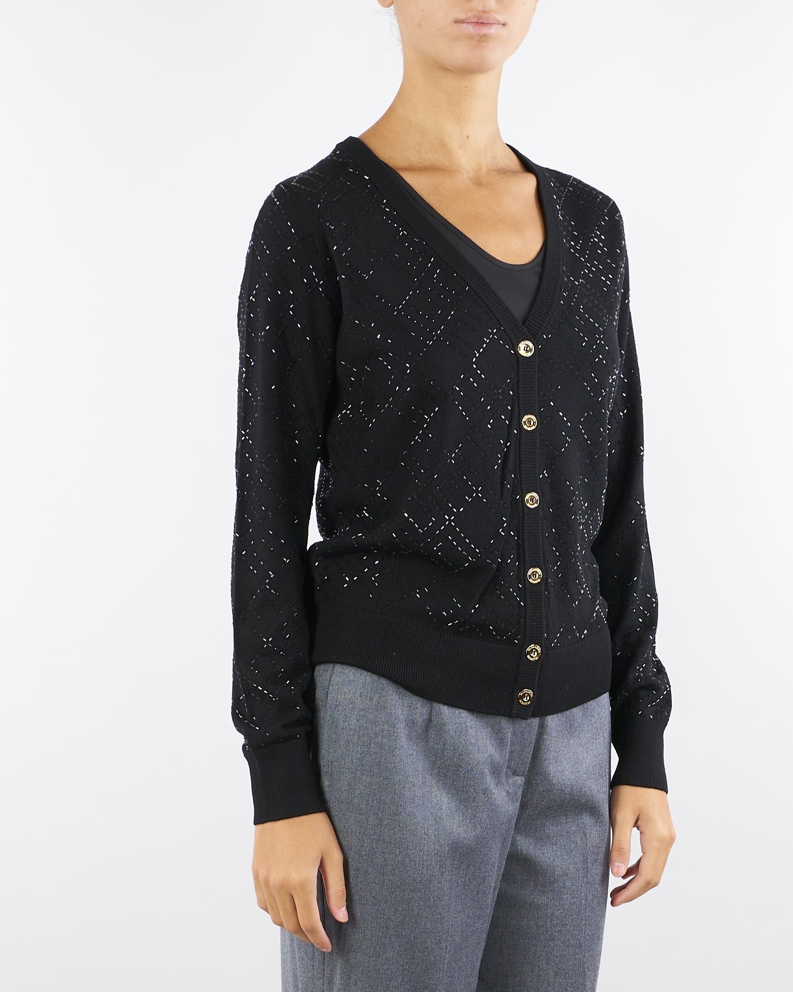 Cardigan Nero in lana con cristalli MK26B56E2 188 ELISABETTA FRANCHI 
