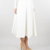 Gonna Avorio in duchesse con logo gioiello GO15661E2 360 ELISABETTA FRANCHI 