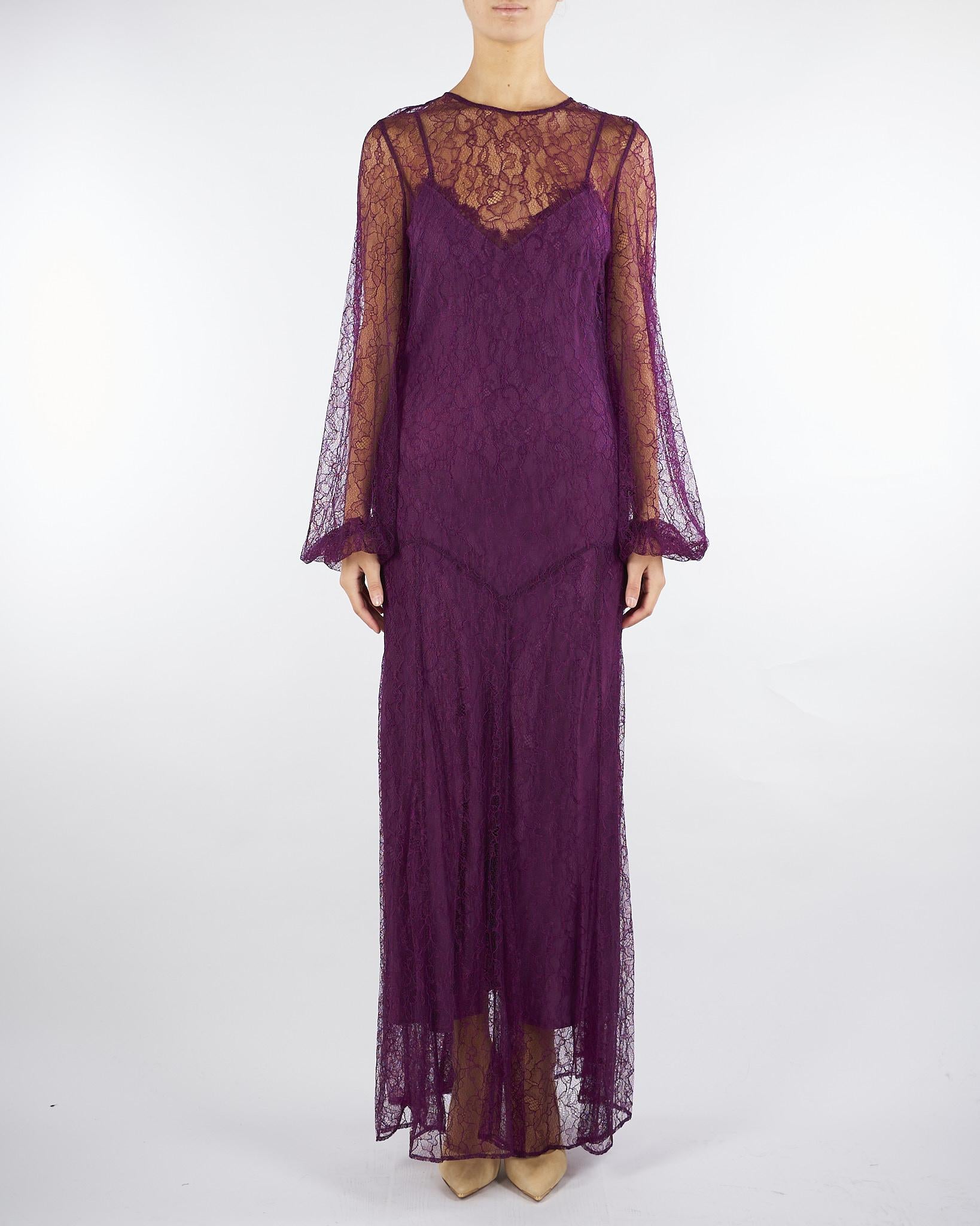 Abito Viola in pizzo TT2261 12635 TWIN SET 