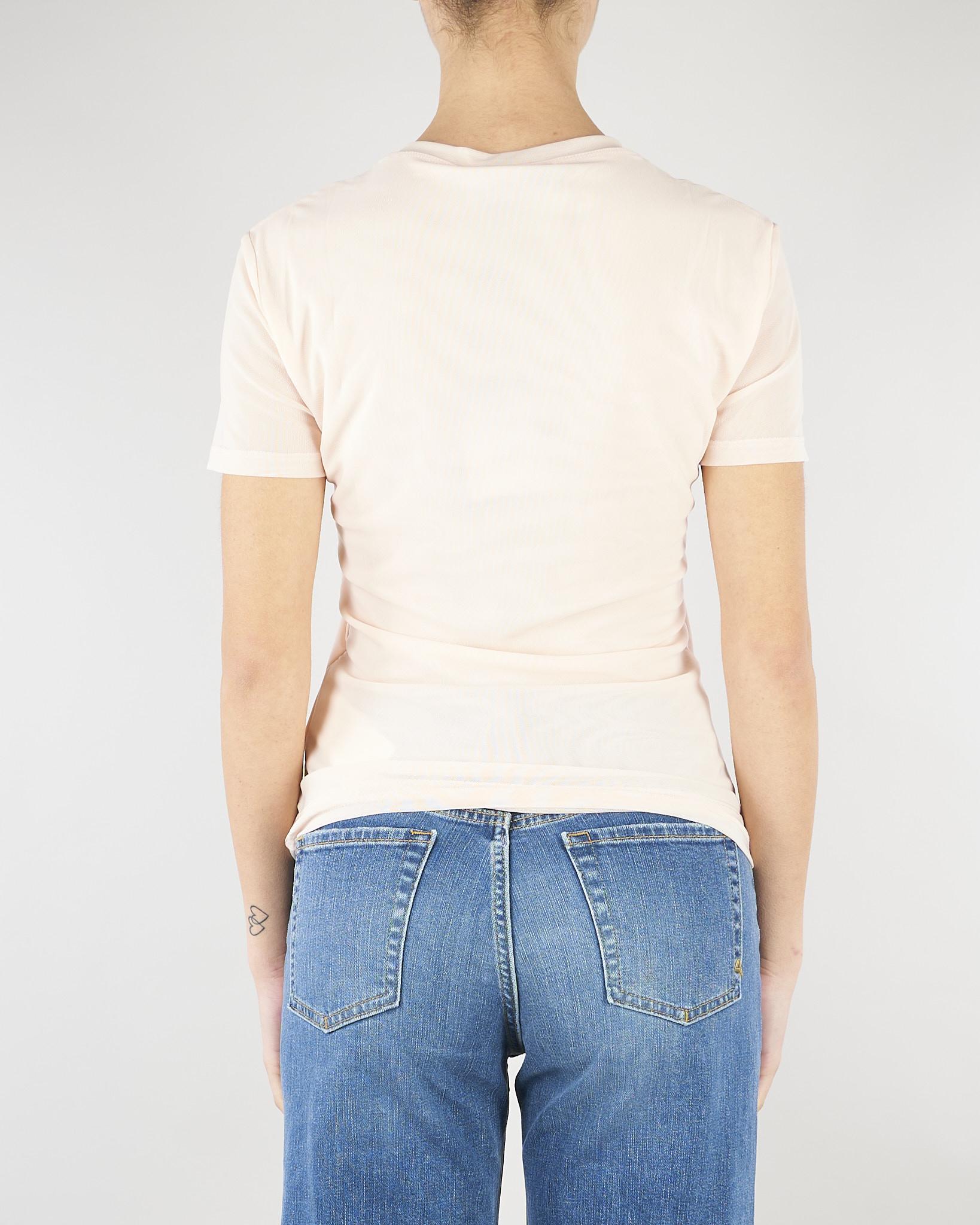 T-shirt Rosa con logo in strass RA6040J3903 21406 BLUGIRL 