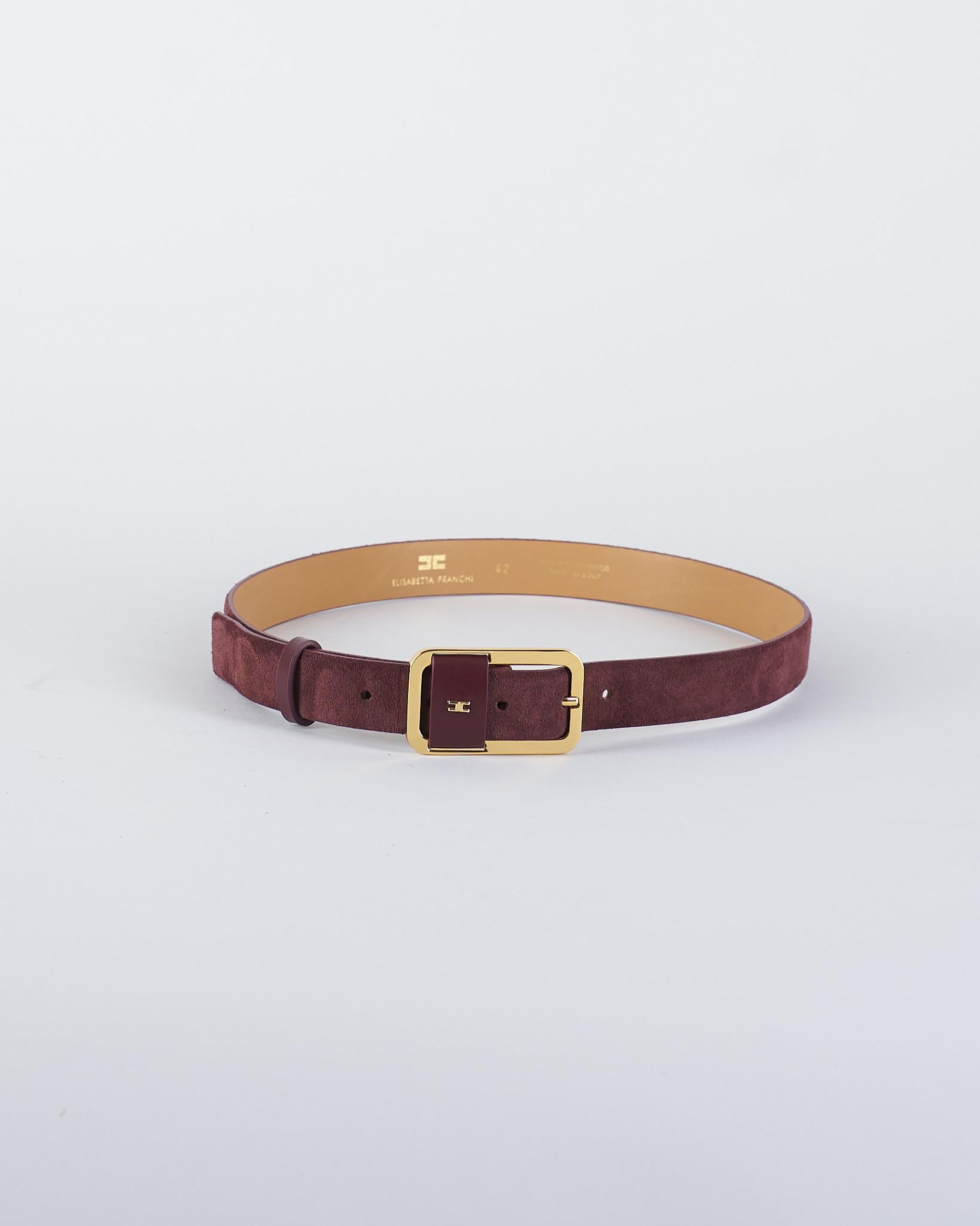 Cintura Merlot in pelle con logo a rilievo CT42S56E2 EA4 ELISABETTA FRANCHI 