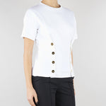 T-shirt Gesso con bottoni gold MA00461E2 270 ELISABETTA FRANCHI 