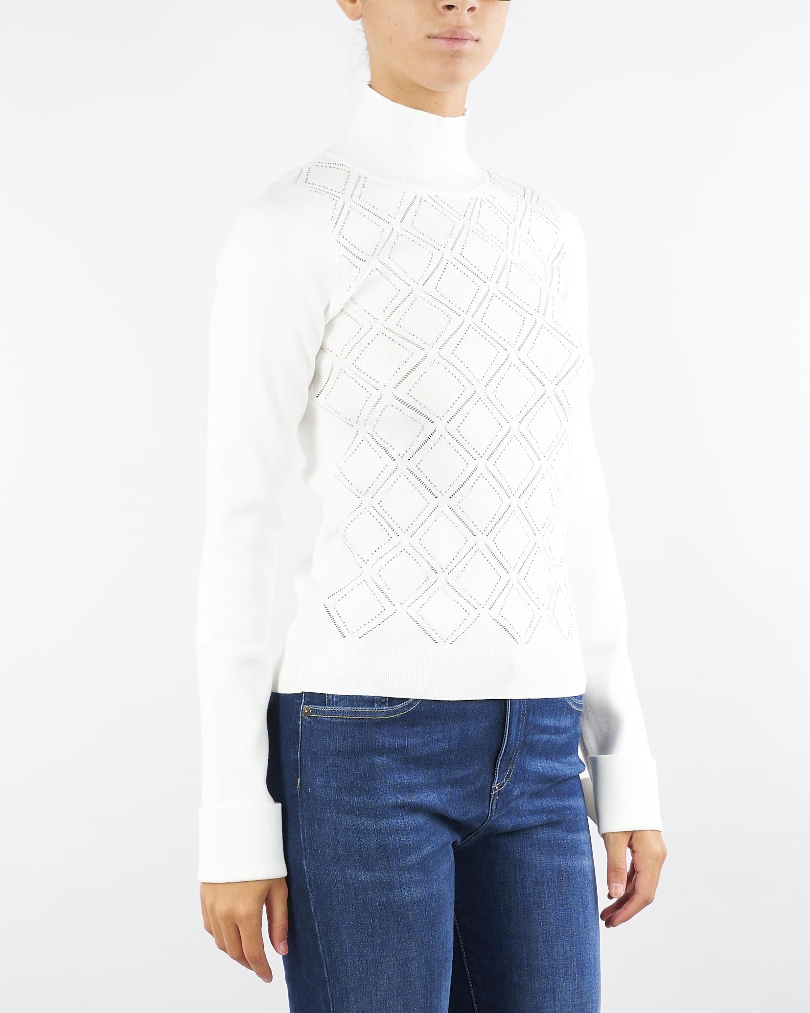 Maglia Bianco Fitted con strass RF5114MS99E 10602 BLUGIRL 