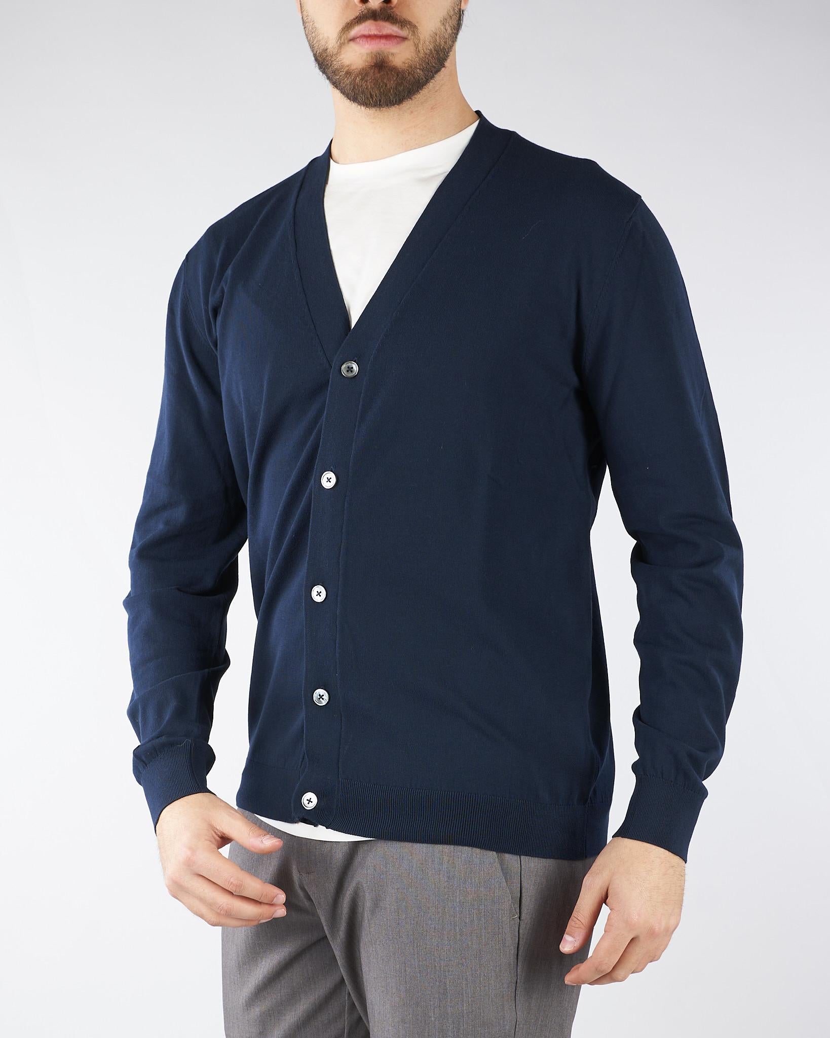 Cardigan Blu in puro cotone DK17002 89 DIKTAT 
