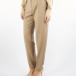 Pantalone Beige in flanella di lana con doppia pinces RANIA 6 MAX MARA STUDIO 
