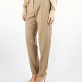 Pantalone Beige in flanella di lana con doppia pinces RANIA 6 MAX MARA STUDIO 