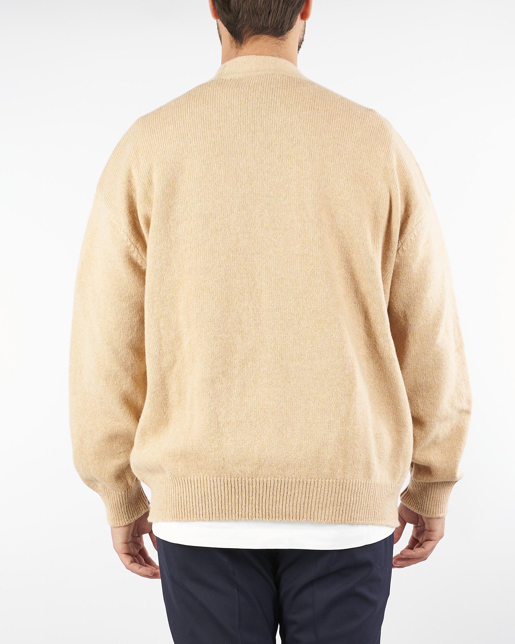 Cardigan Cammello in pura lana e cashmere relaxed fit F5PKMACA037 178 A PAPER KID 