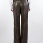 Pantaloni Marrone in ecopelle con gamba larga P6B9KGJC 80 IMPERIAL 