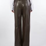 Pantaloni Marrone in ecopelle con gamba larga P6B9KGJC 80 IMPERIAL 