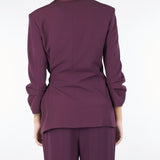 Blazer Bordeaux con chiusura laterale e rever in satin JBF1KHX 85 IMPERIAL 