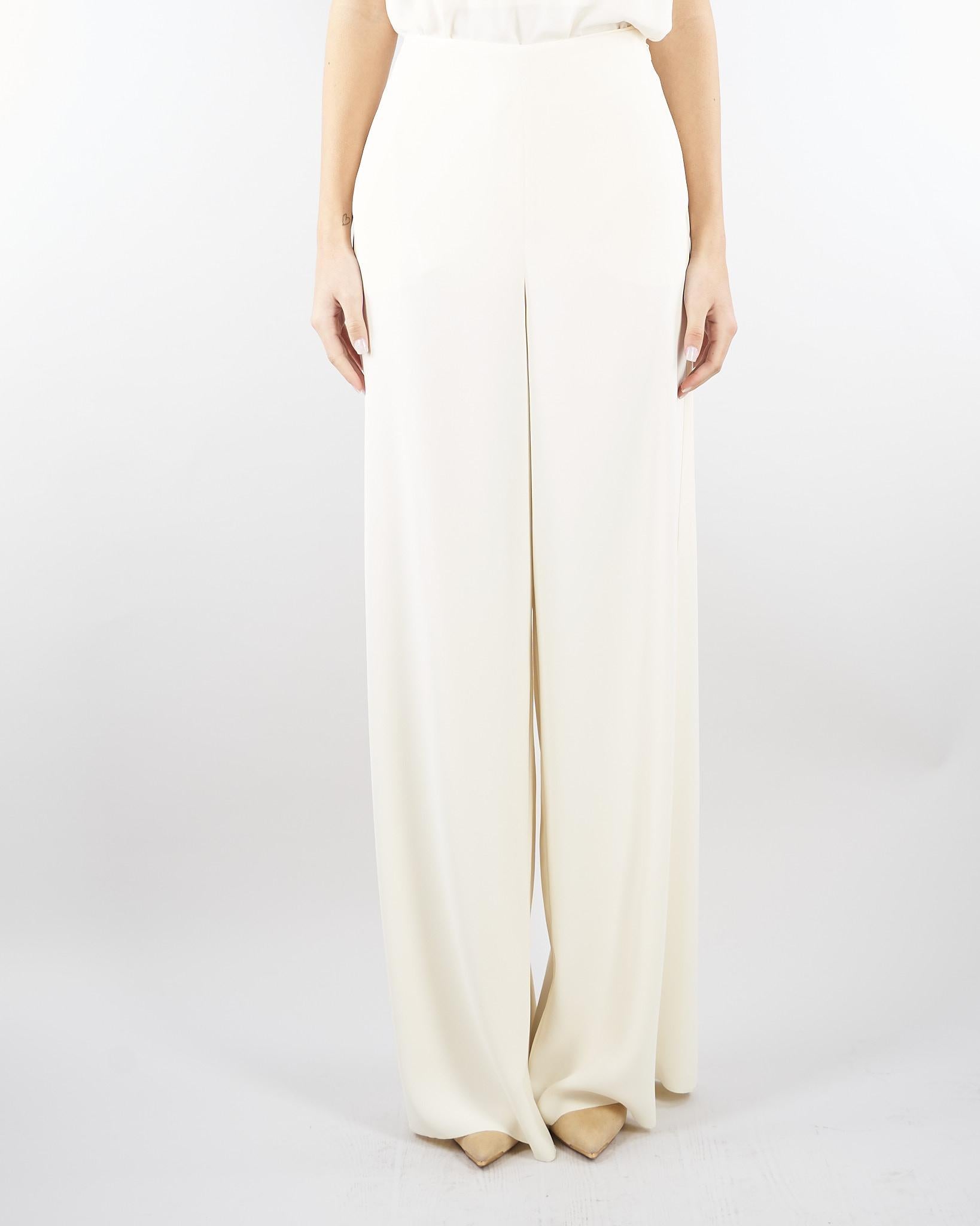 Pantalone Bianco ampio in envers satin MLTCAMPO 1 MARELLA 