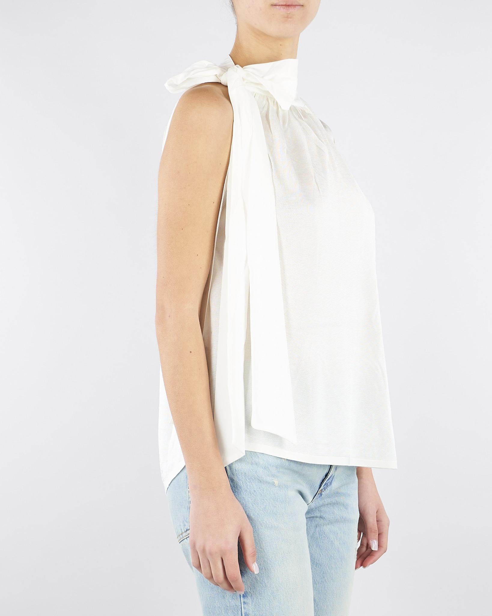 Top Bianco con allacciatura sulla spalla M6PZ61 791 MEIMEIJ 