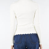 Maglia lupetto Panna a coste con smerli TT3221 282 TWIN SET 
