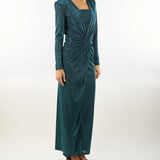 Abito lungo in lurex con incrocio Simona Corsellini