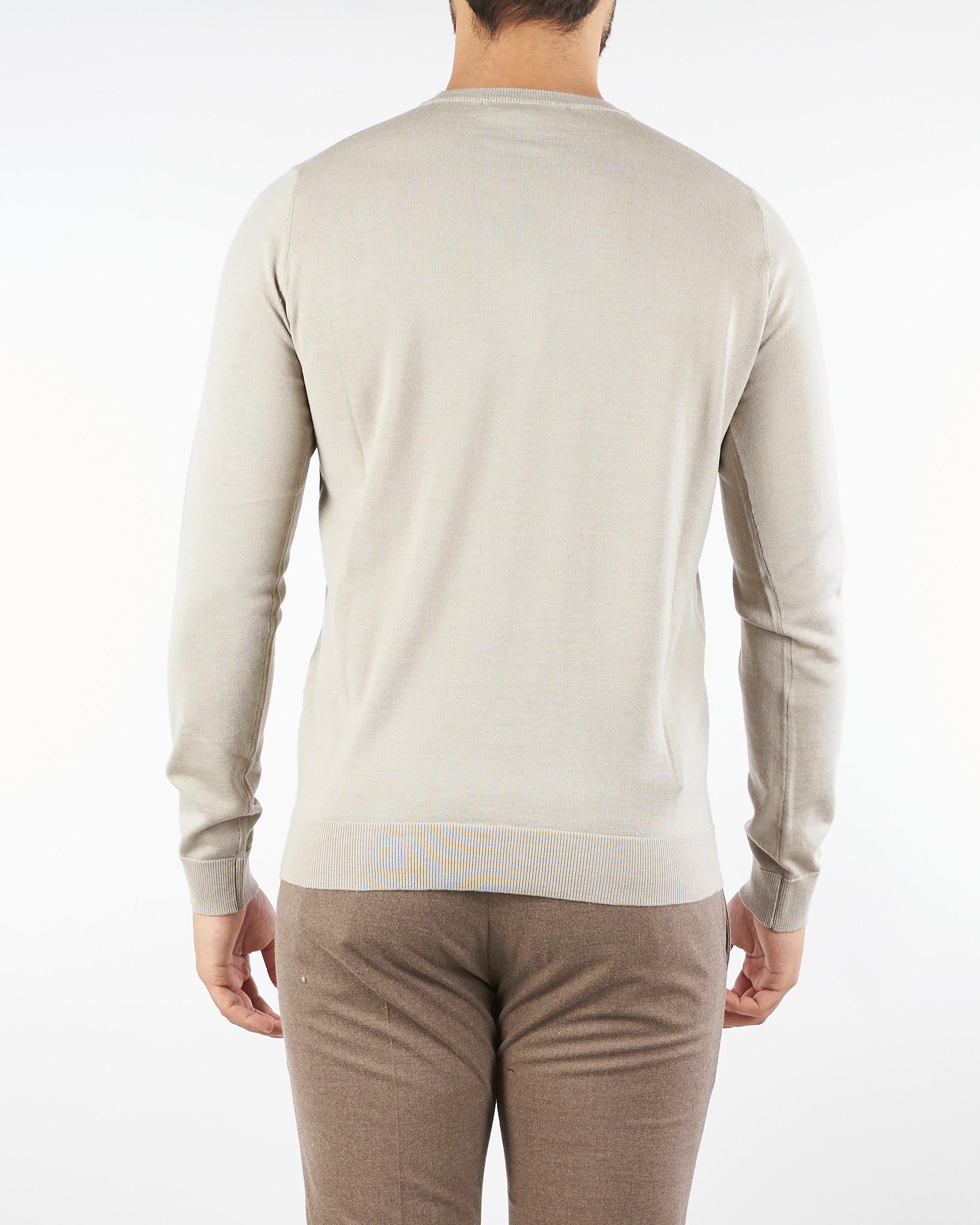 Maglia Beige in lana merinos 30618 308 JEORDIE'S 