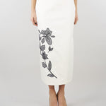 Gonna Bianco a matita con ricamo PBPTUONO 1 PENNY BLACK 