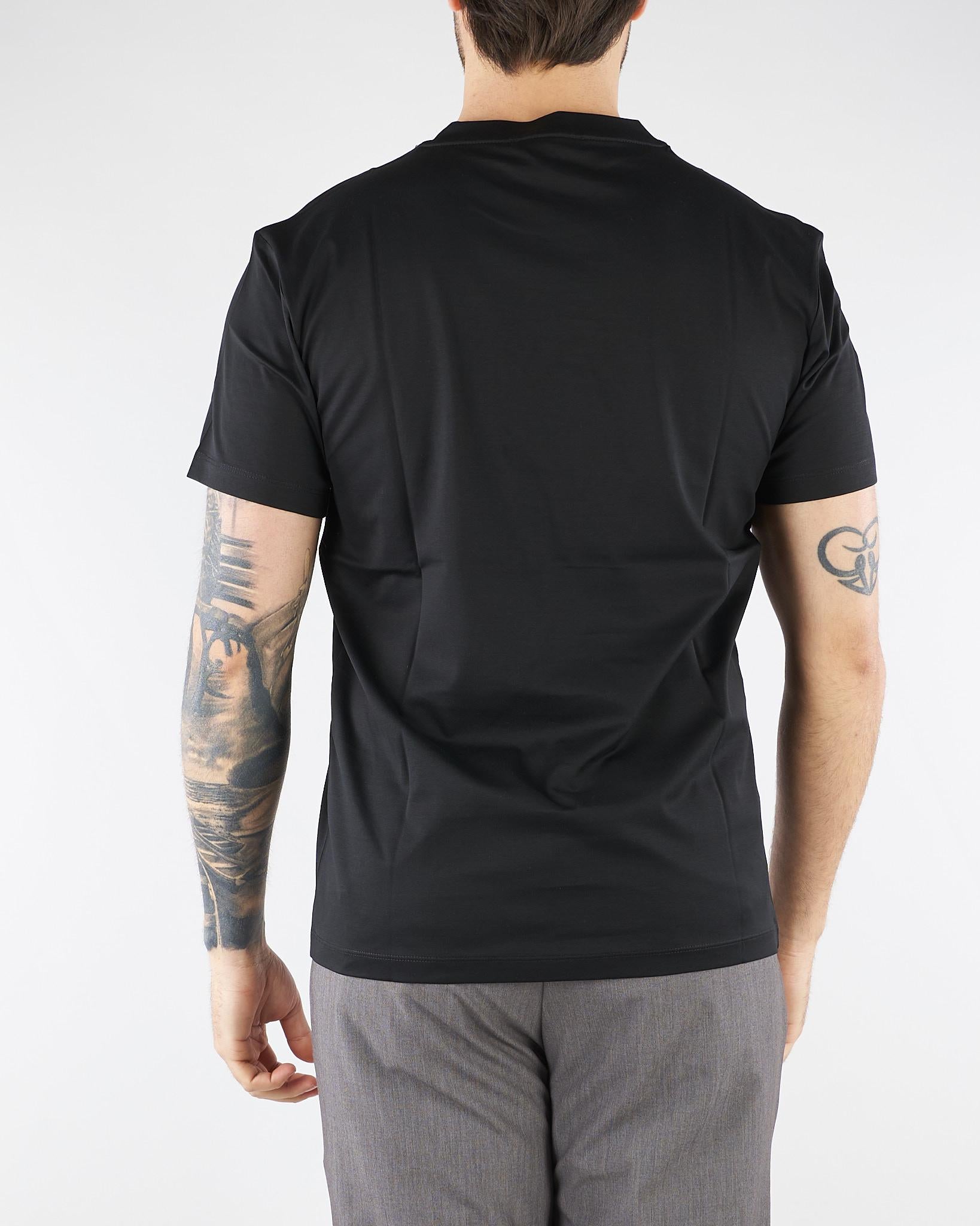 T-shirt Nero in jersey di cotone 4030M001263210 99 MANUEL RITZ 