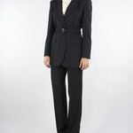 Pantalone flare Nero con cintura a fiore FOSCA 5 MARELLA 