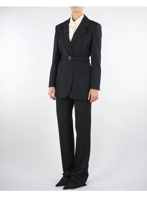 Pantalone flare Nero con cintura a fiore FOSCA 5 MARELLA 