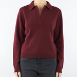 Maglia Polo Bordeaux in lana e cashmere MT3801900331 216 SEVENTY 