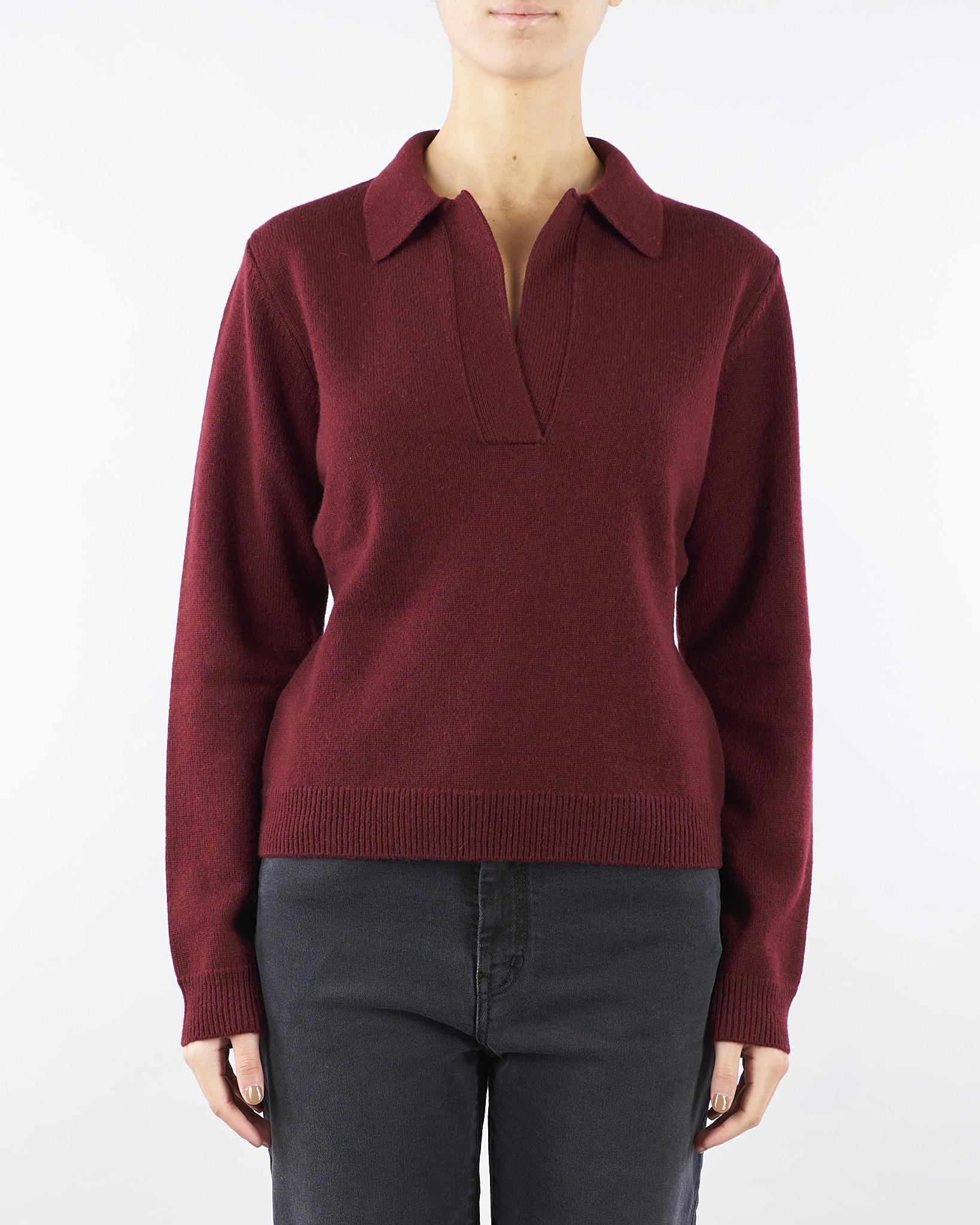 Maglia Polo Bordeaux in lana e cashmere MT3801900331 216 SEVENTY 