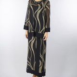 Gonna a fantasia Nero-Beige