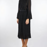 Abito Chemisier Nero con plisse D47EQ032E62 MF099 ERMANNO BY ERMANNO SCERVINO 