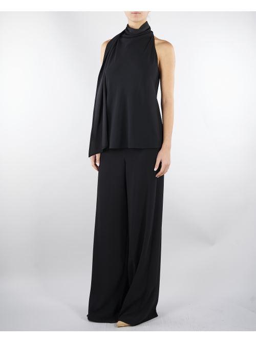 Pantaloen Nero ampio in envers satin MLTCAMPO 2 MARELLA 
