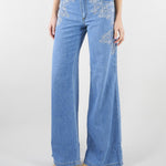 Jeans flare con pizzo ricamato D48EP040REJ4 MF156 ERMANNO BY ERMANNO SCERVINO 