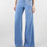 Jeans flare con pizzo ricamato D48EP040REJ4 MF156 ERMANNO BY ERMANNO SCERVINO 
