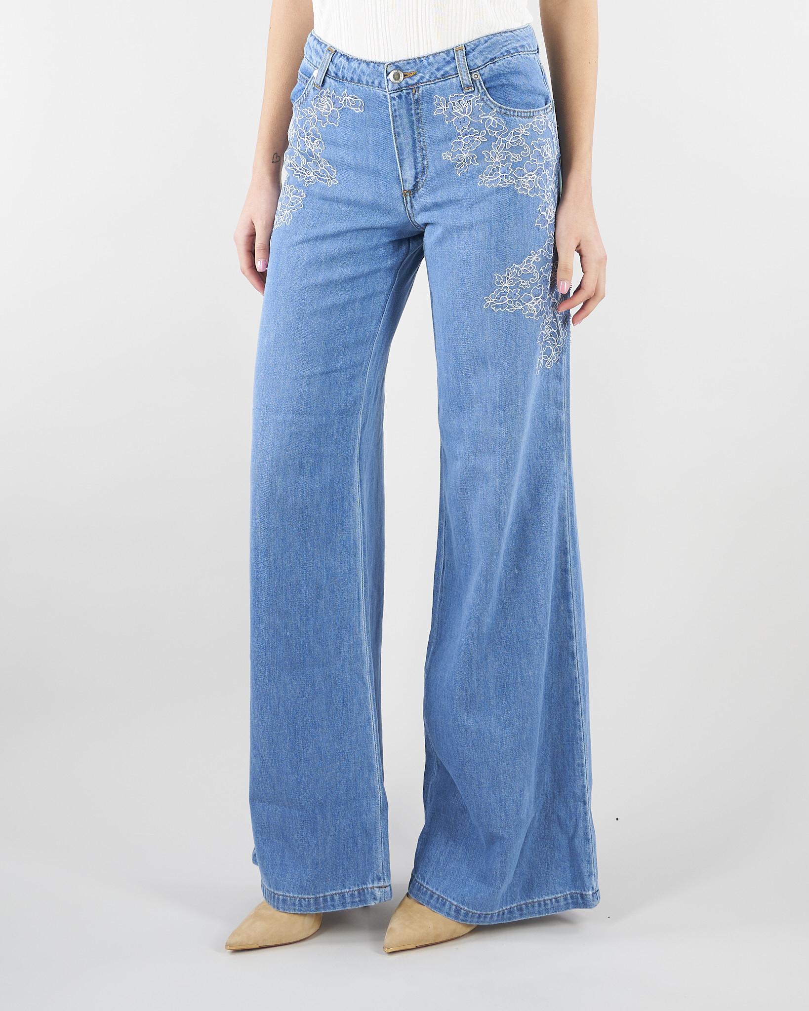 Jeans flare con pizzo ricamato D48EP040REJ4 MF156 ERMANNO BY ERMANNO SCERVINO 