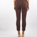 Pantaloni Coffee in crêpe con dettagli zip PA11956E2 EA3 ELISABETTA FRANCHI 