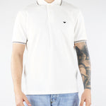 Polo Bianco in piquet con logo EM004607AF23090 U0003 EMPORIO ARMANI 