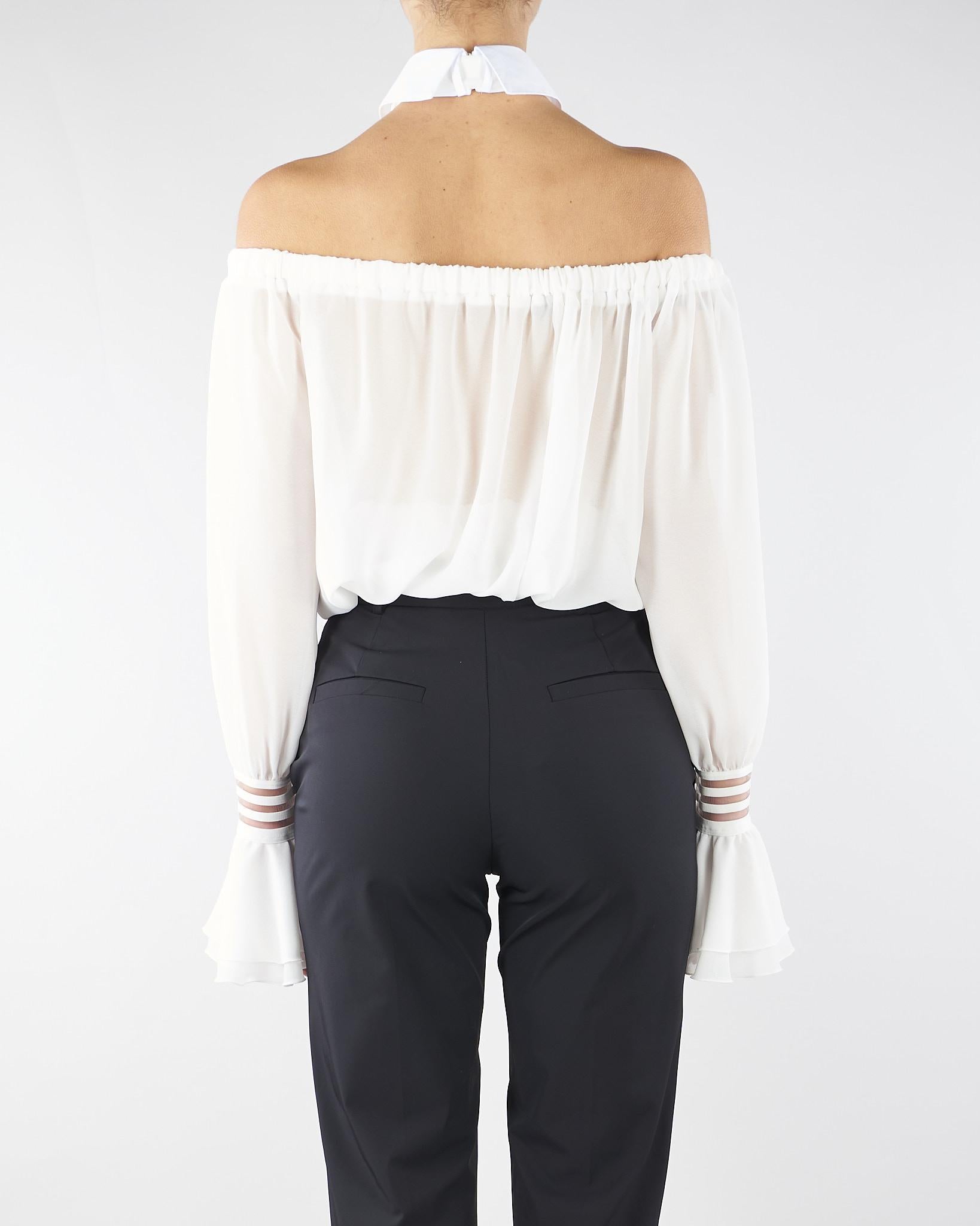 Camicia Avorio con scollo a barca CA13561E2 X88 ELISABETTA FRANCHI 