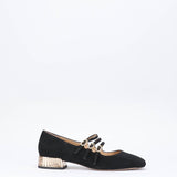 Pumps in camoscio con cinturini e tacco gold Francesco Sacco