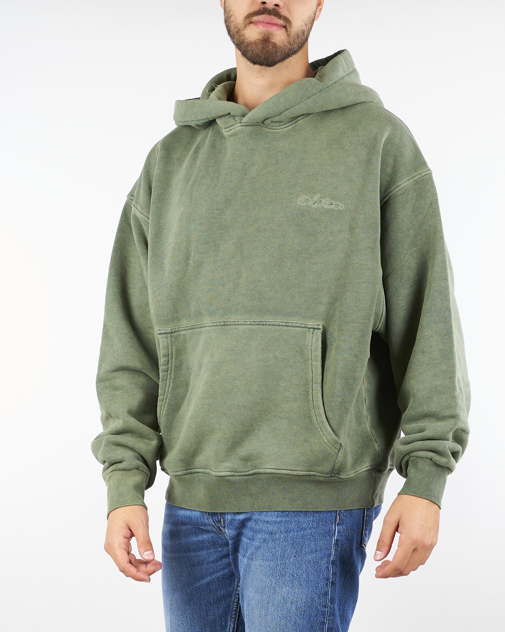 Felpa Verde oversize in cotone washed F3515 35 I'M BRIAN 