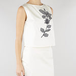 Top Bianco in cotone con ricamo PBPPATTO 1 PENNY BLACK 