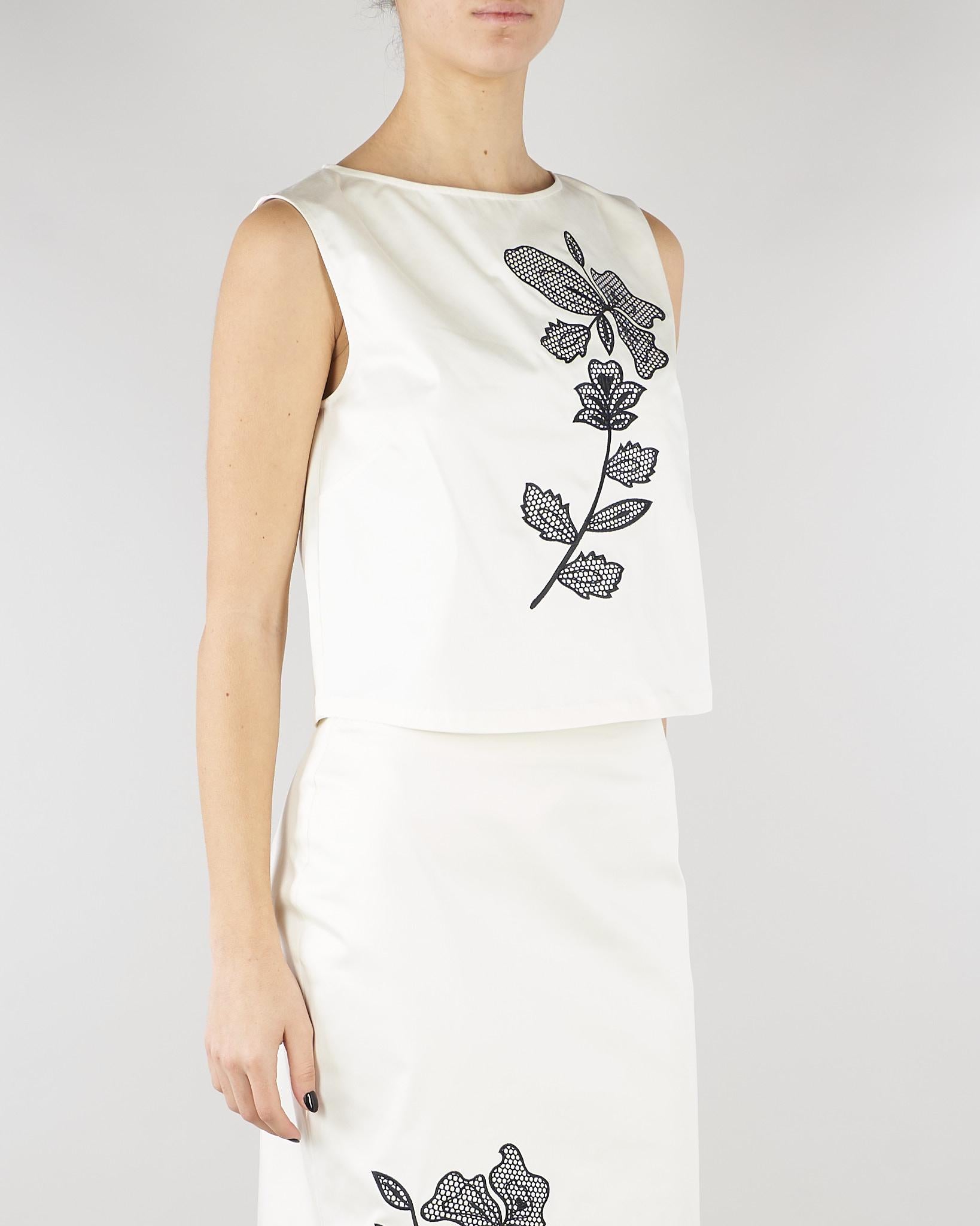 Top Bianco in cotone con ricamo PBPPATTO 1 PENNY BLACK 
