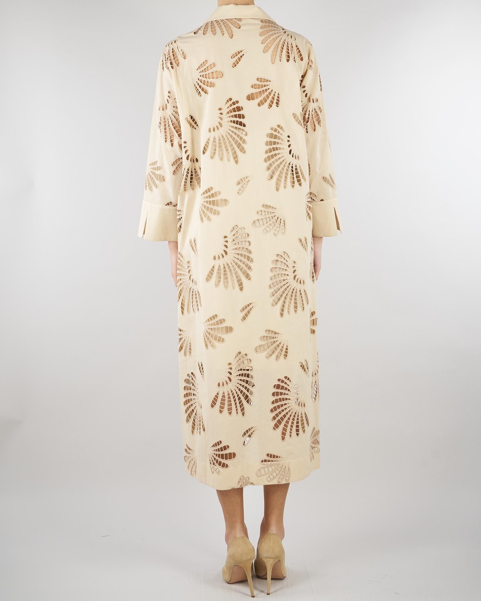 Abito Beige in cotone con ricami D3429760 91 CLIPS 