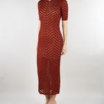 Abito lungo Ruggine in maglia chevron TT3100 13332 TWIN SET 