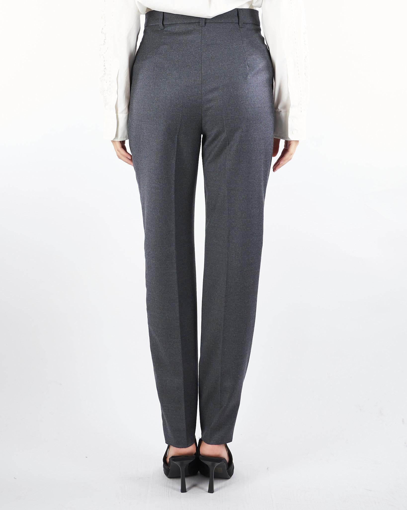 Pantalone Antracite in flanella di lana con doppia pinces RANIA 3 MAX MARA STUDIO 