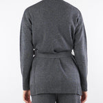Cardigan Antracite in blend di lana GRAMMO 5 PENNY BLACK 